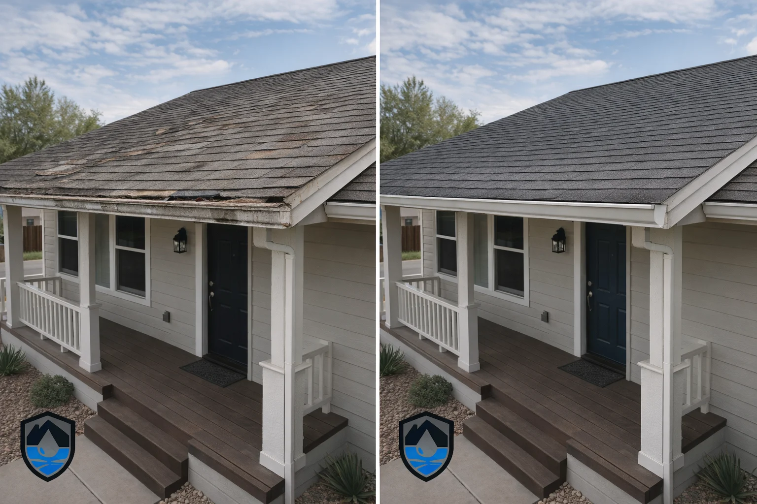 Before and after water damage restoration documentation